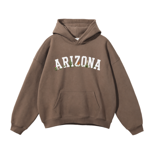 Collection 10 Arizona Oversize Fleeced Hoodie - Brown front