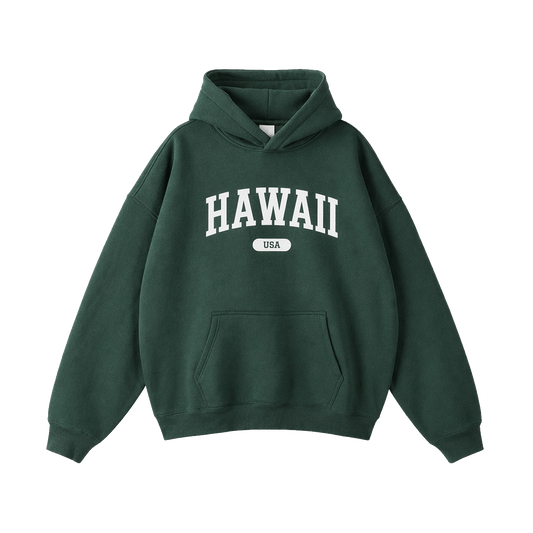 Collection 4 Hawaii Oversize Fleeced Hoodie - Eden Green front