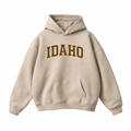 Collection 1 Idaho Oversize Fleeced Hoodie - Gray Apricot front