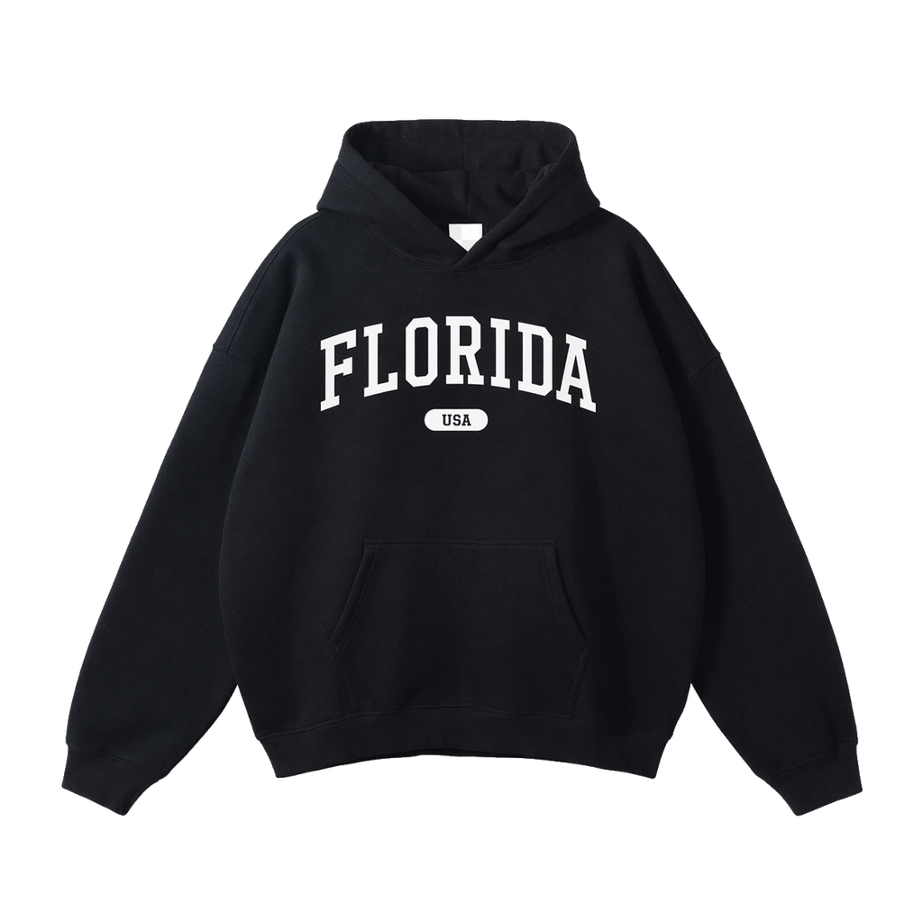 Collection 4 Florida Oversize Fleeced Hoodie - Black front