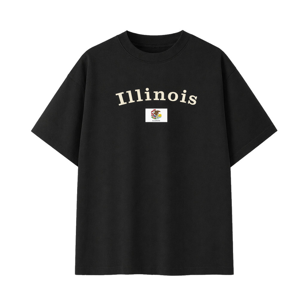 Collection 6 Illinois Essential Cotton T-Shirt - Black front