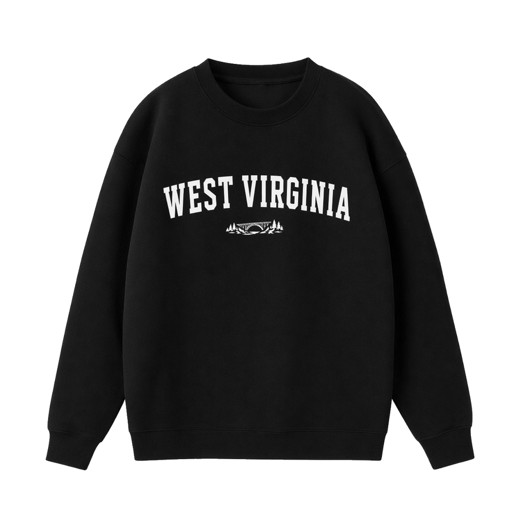 Collection 9 West Virginia Essential Heavyweight Crewneck Sweatshirt - Black front