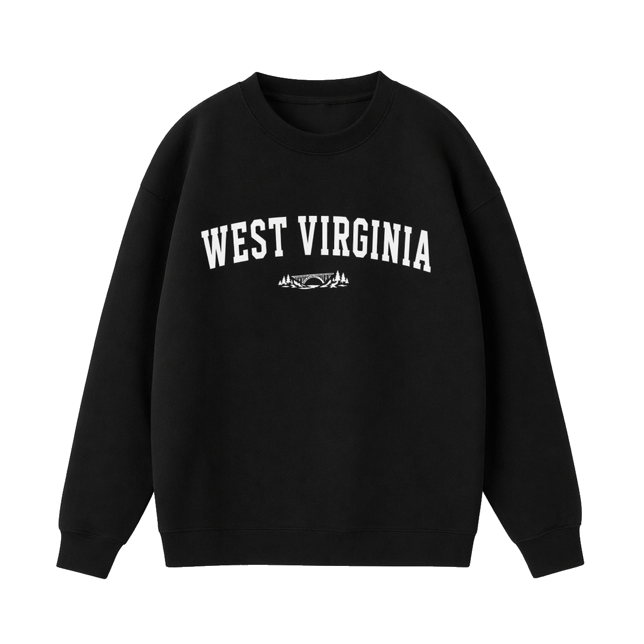 Collection 9 West Virginia Essential Heavyweight Crewneck Sweatshirt - Black front