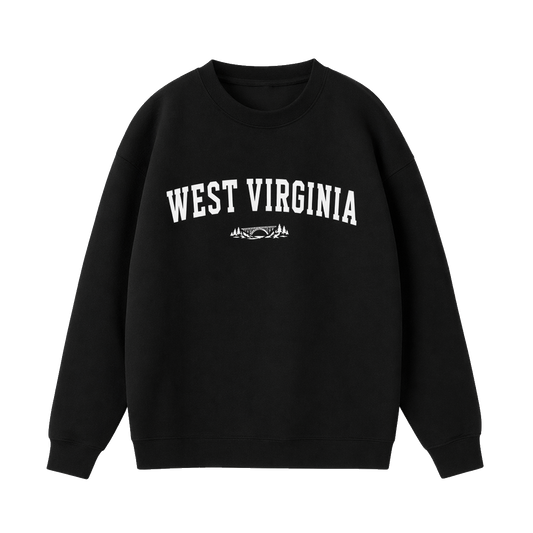 Collection 9 West Virginia Essential Heavyweight Crewneck Sweatshirt - Black front