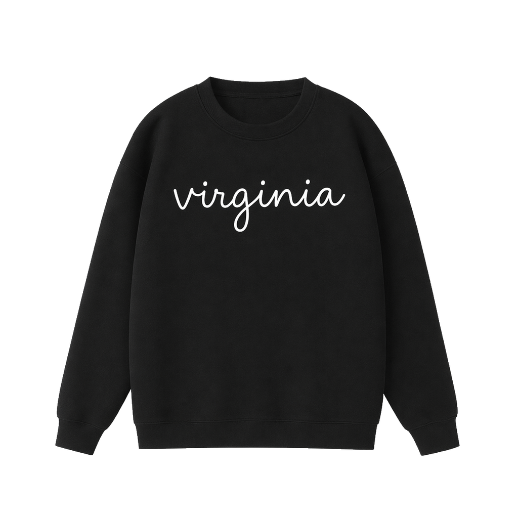 Collection 3 Virginia Essential Heavyweight Crewneck Sweatshirt - Black front