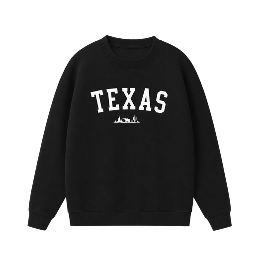 Collection 9 Texas Essential Heavyweight Crewneck Sweatshirt - Black front