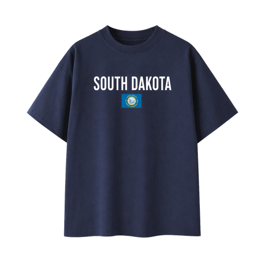 Collection 7 South Dakota Essential Cotton T-Shirt - Navy Blue front