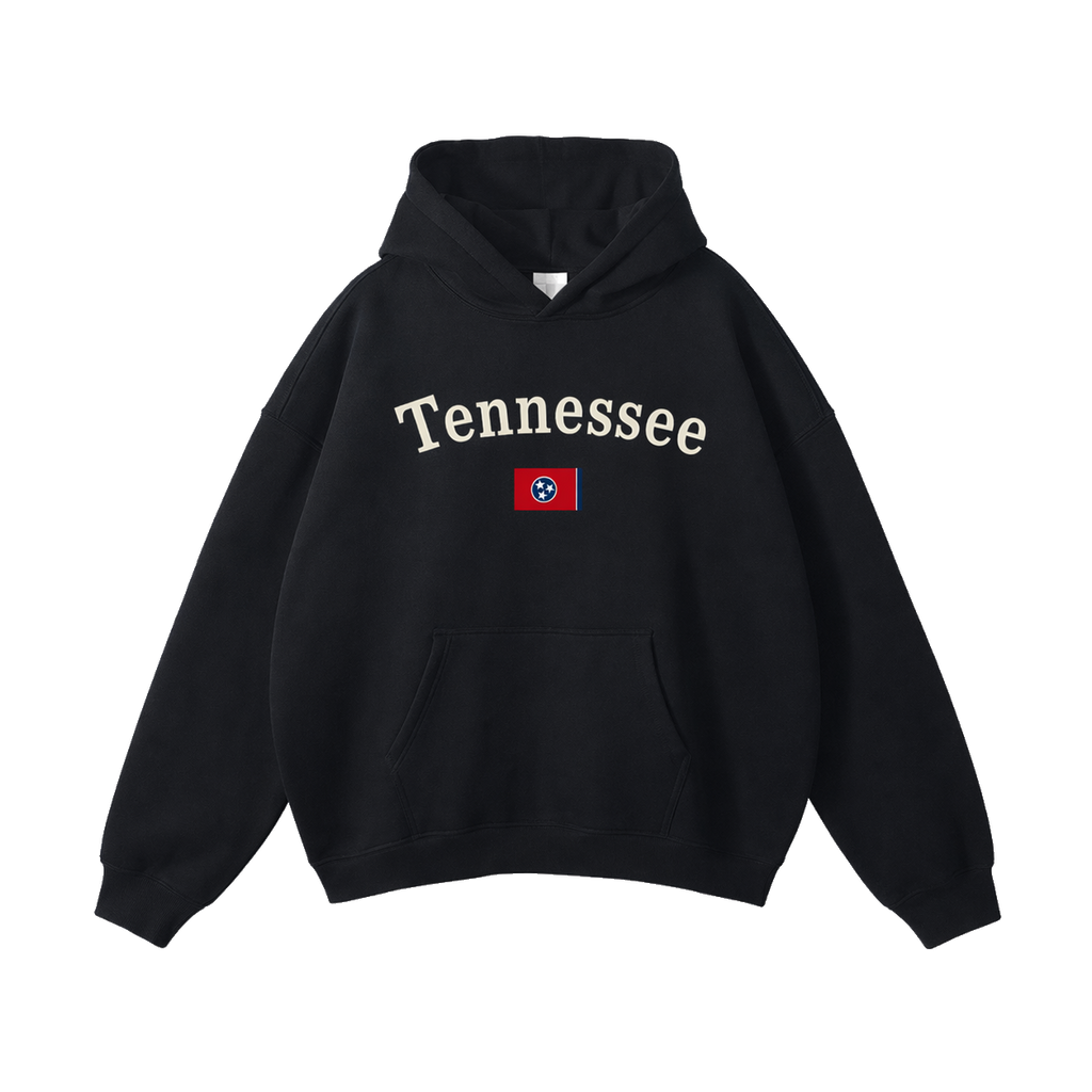 Collection 6 Tennessee Oversize Fleeced Hoodie - Black front