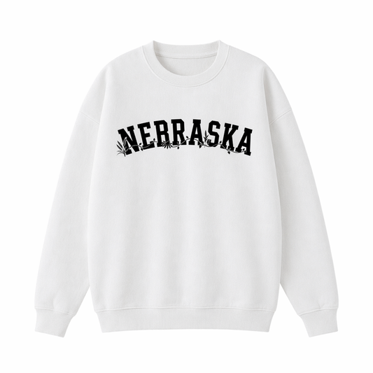 Collection 10 Nebraska Essential Heavyweight Crewneck Sweatshirt - White front