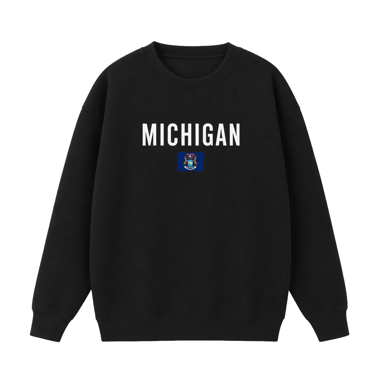 Collection 7 Michigan Essential Heavyweight Crewneck Sweatshirt - Black front