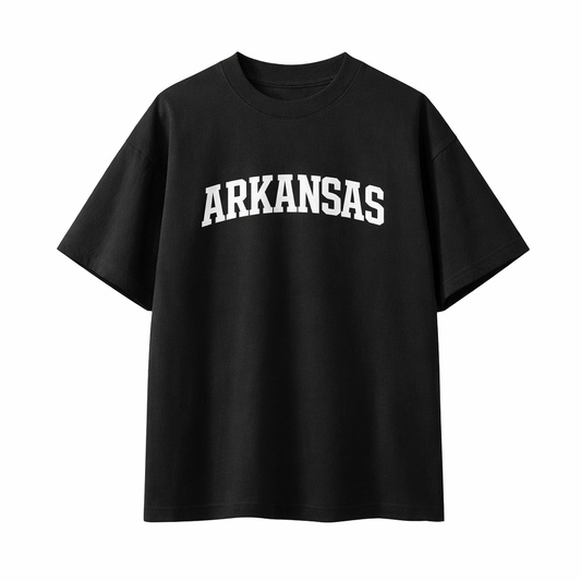 Collection 1 Arkansas Essential Cotton T-Shirt - Black front