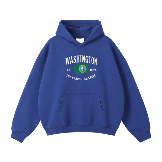 Collection 8 Washington Oversize Fleeced Hoodie - Klein Blue front