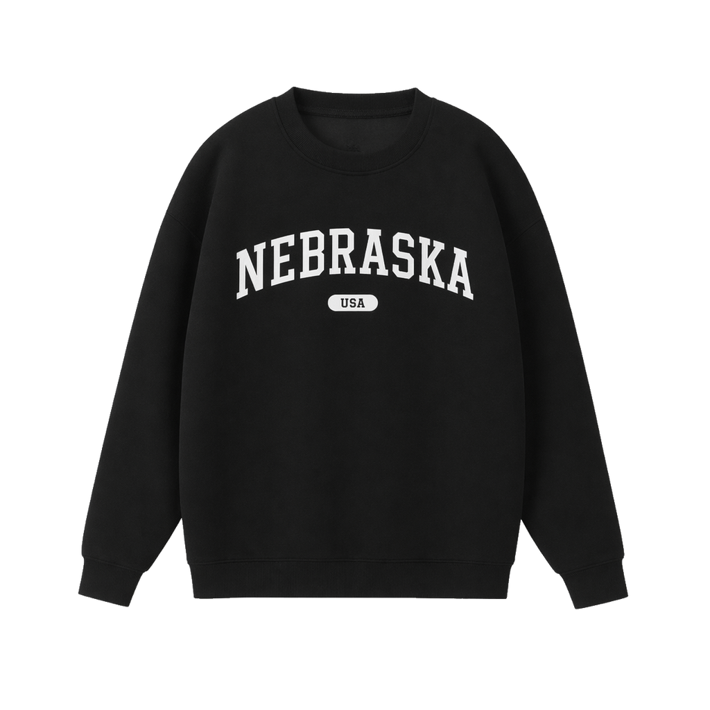 Collection 4 Nebraska Essential Heavyweight Crewneck Sweatshirt - Black front