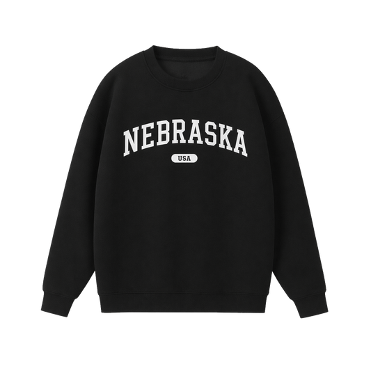 Collection 4 Nebraska Essential Heavyweight Crewneck Sweatshirt - Black front