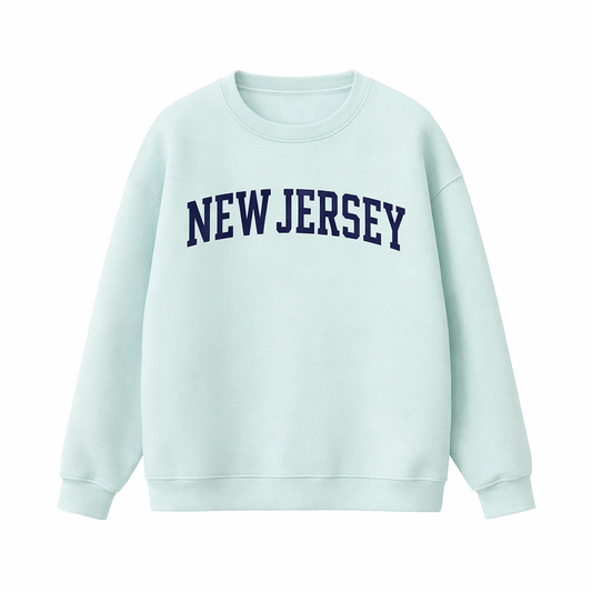 Collection 1 New Jersey Essential Heavyweight Crewneck Sweatshirt - Water Blue front