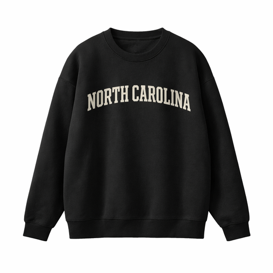 Collection 1 North Carolina Essential Heavyweight Crewneck Sweatshirt - Black front