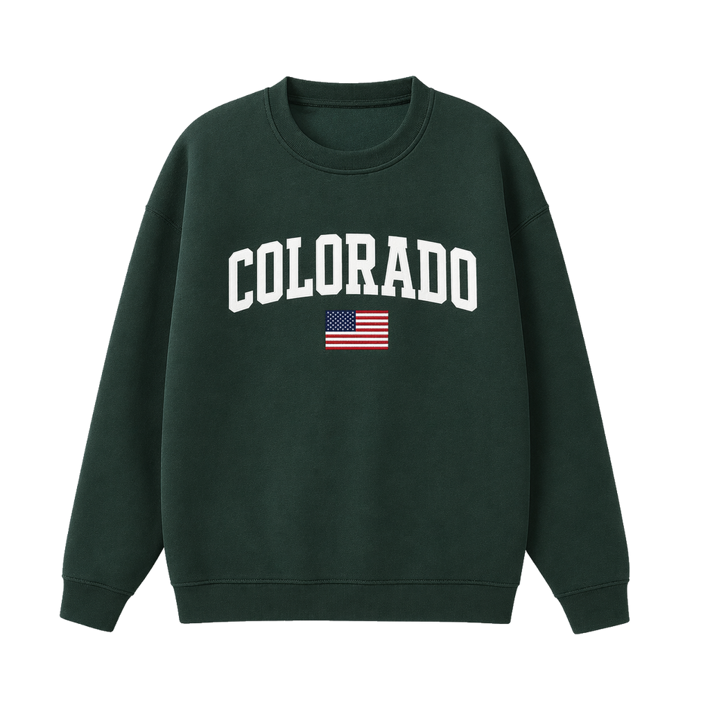 Collection 2 Colorado Essential Heavyweight Crewneck Sweatshirt - Dark Green front