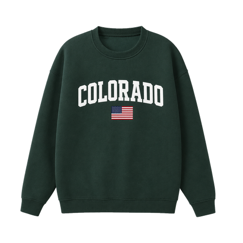 Collection 2 Colorado Essential Heavyweight Crewneck Sweatshirt - Dark Green front