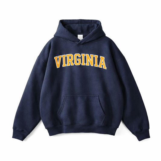Collection 1 Virginia Oversize Fleeced Hoodie - Navy Blue front