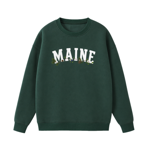 Collection 10 Maine Essential Heavyweight Crewneck Sweatshirt - Dark Green front