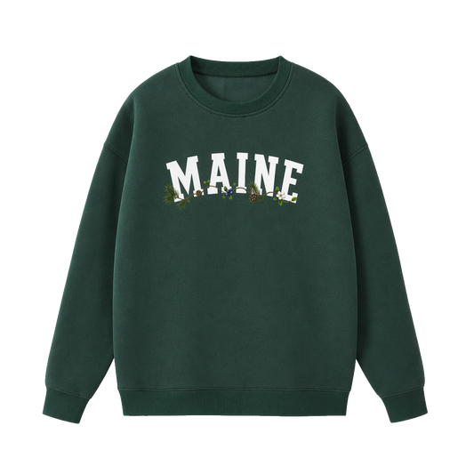 Collection 10 Maine Essential Heavyweight Crewneck Sweatshirt - Dark Green front