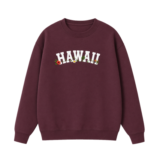 Collection 10 Hawaii Essential Heavyweight Crewneck Sweatshirt - Dull Red front