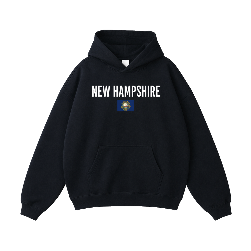 Collection 7 New Hampshire Oversize Fleeced Hoodie - Black front