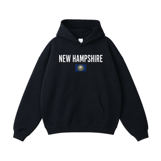 Collection 7 New Hampshire Oversize Fleeced Hoodie - Black front