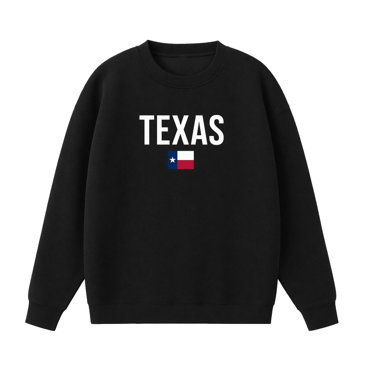 Collection 7 Texas Essential Heavyweight Crewneck Sweatshirt - Black front
