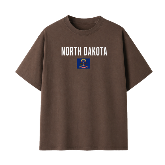 Collection 7 North Dakota Essential Cotton T-Shirt - Coffee front