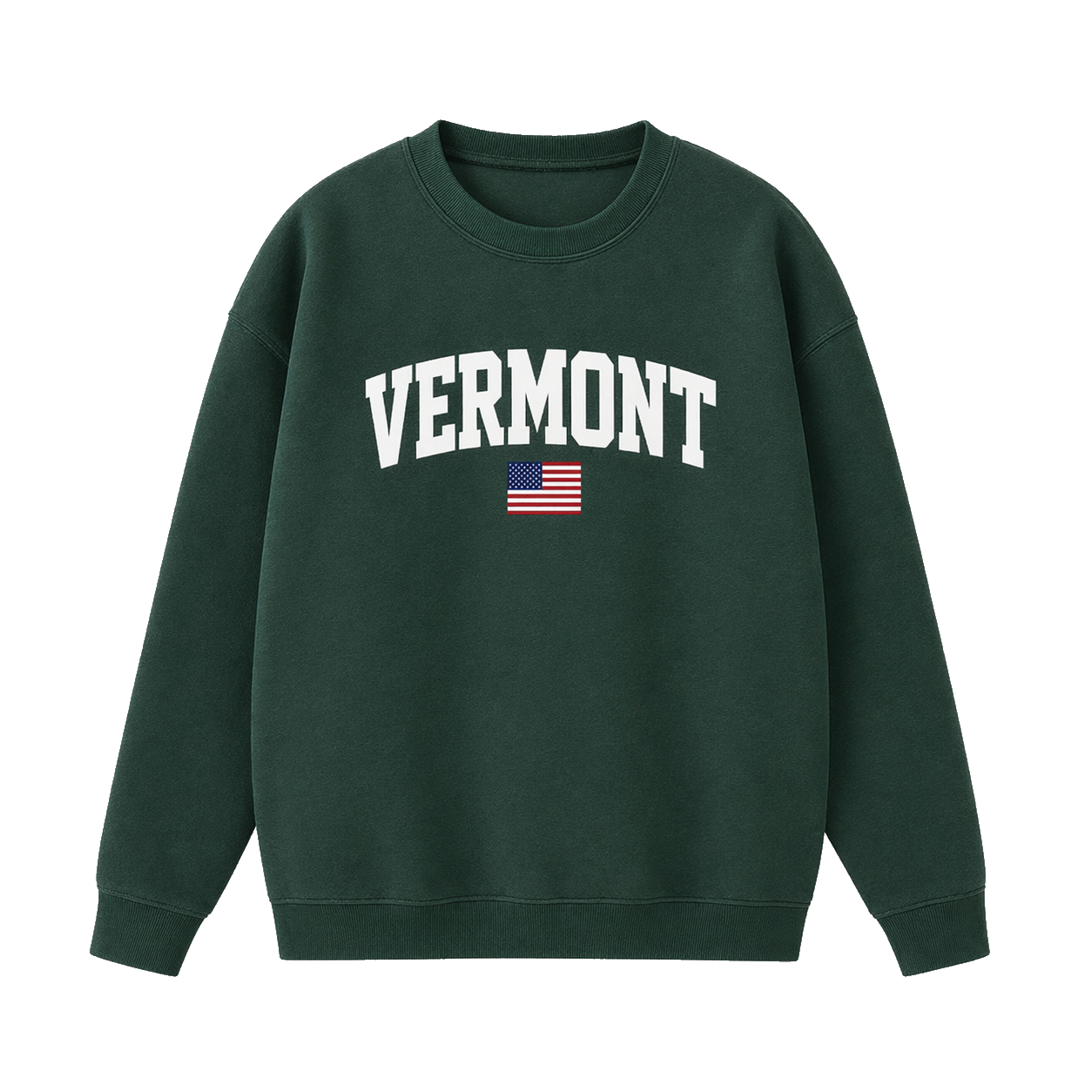 Collection 2 Vermont Essential Heavyweight Crewneck Sweatshirt - Dark Green front