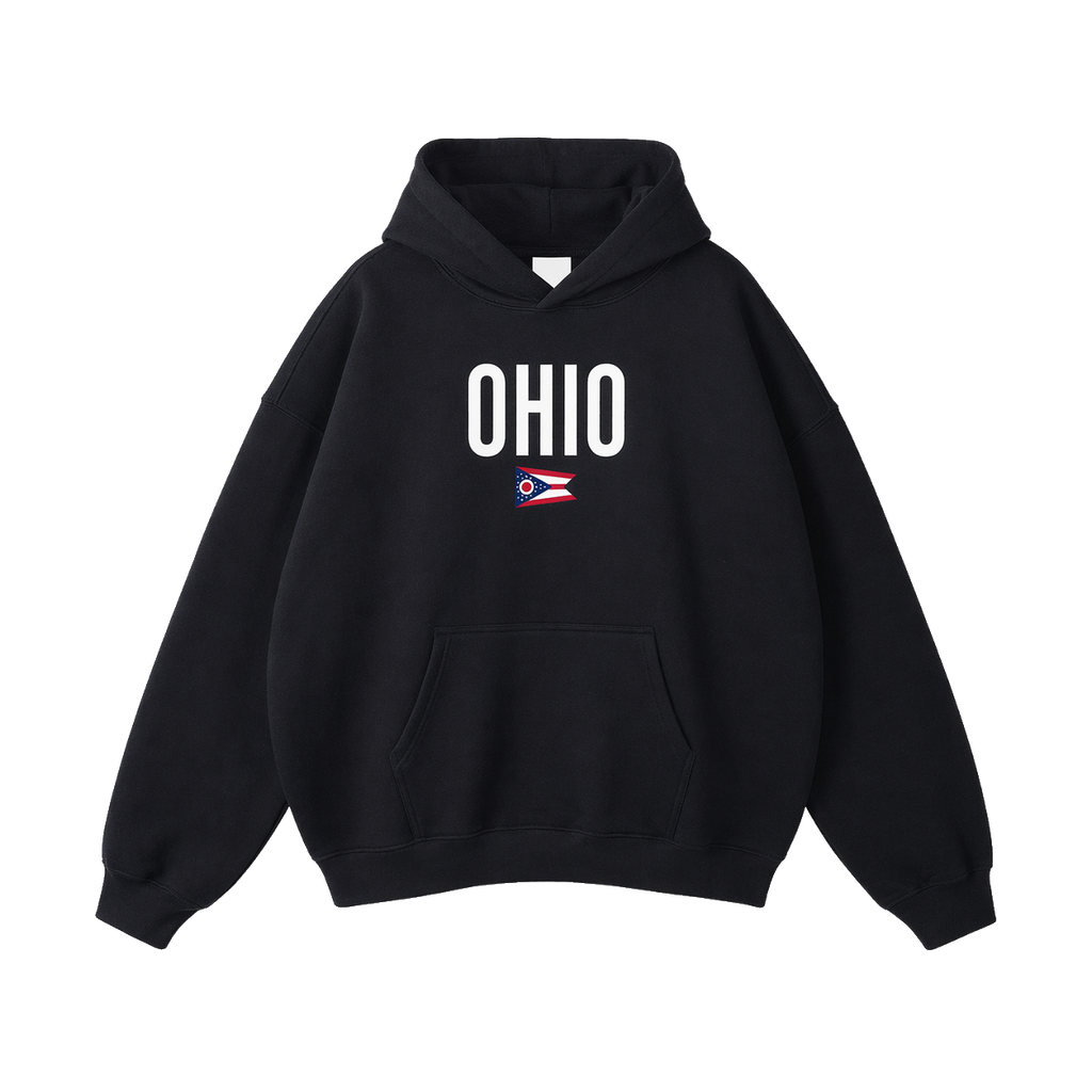 Collection 7 Ohio Oversize Fleeced Hoodie - Black front