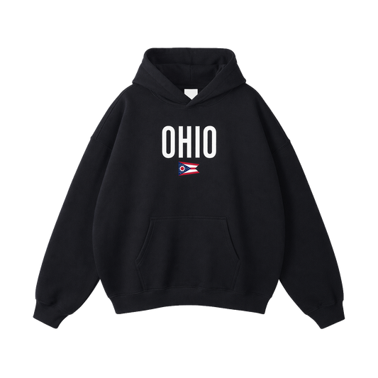 Collection 7 Ohio Oversize Fleeced Hoodie - Black front