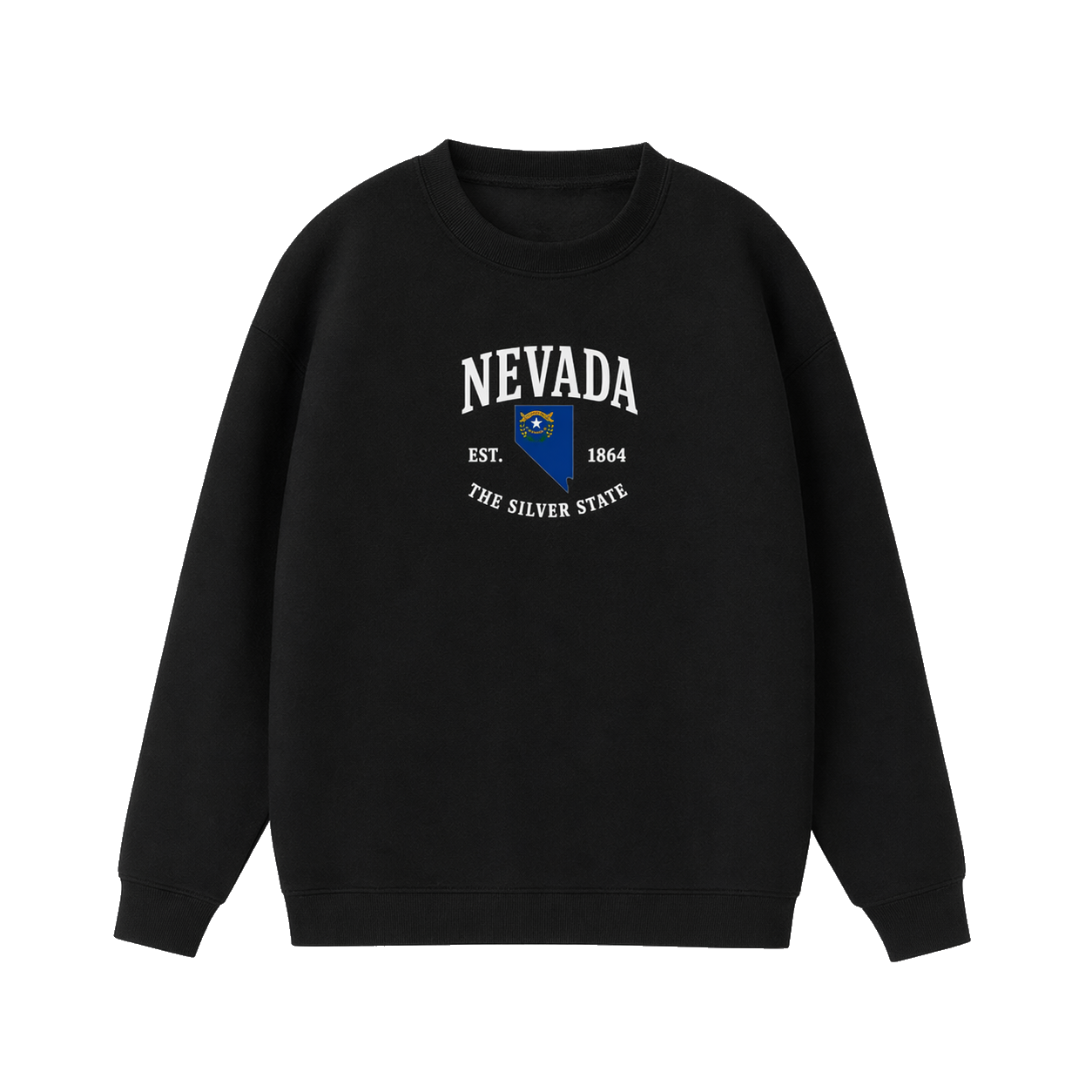 Collection 8 Nevada Essential Heavyweight Crewneck Sweatshirt - Black front