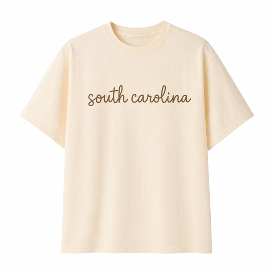 Collection 3 South Carolina Essential Cotton T-Shirt - Apricot front