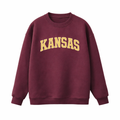Collection 1 Kansas Essential Heavyweight Crewneck Sweatshirt - Dull Red front