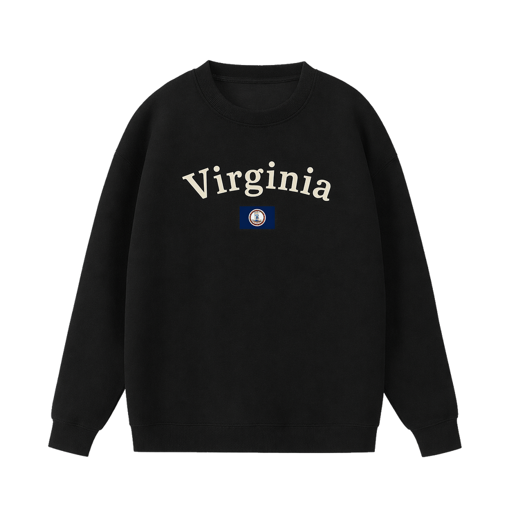 Collection 6 Virginia Essential Heavyweight Crewneck Sweatshirt - Black front