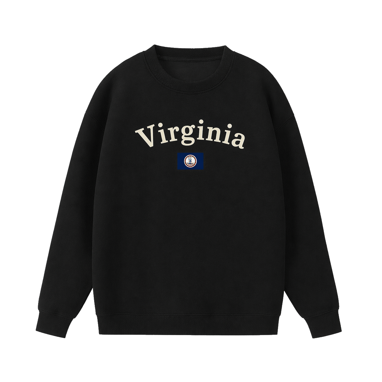 Collection 6 Virginia Essential Heavyweight Crewneck Sweatshirt - Black front