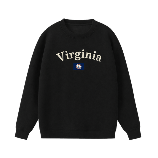 Collection 6 Virginia Essential Heavyweight Crewneck Sweatshirt - Black front
