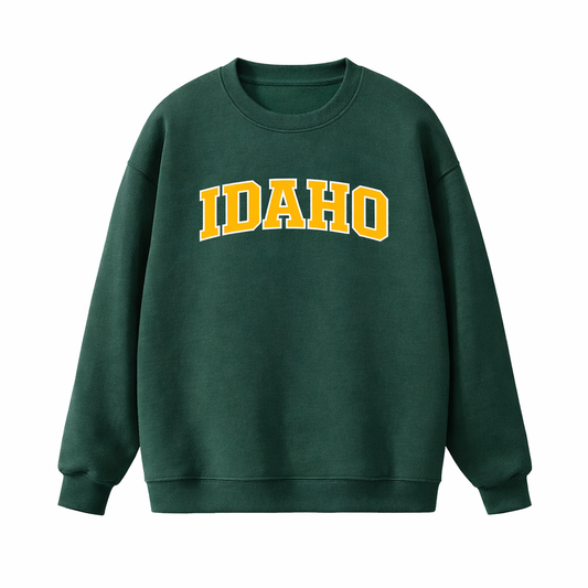 Collection 1 Idaho Essential Heavyweight Crewneck Sweatshirt - Dark Green front