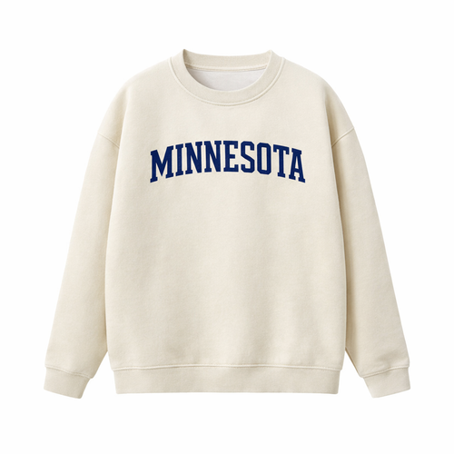 Collection 1 Minnesota Essential Heavyweight Crewneck Sweatshirt - Cream front