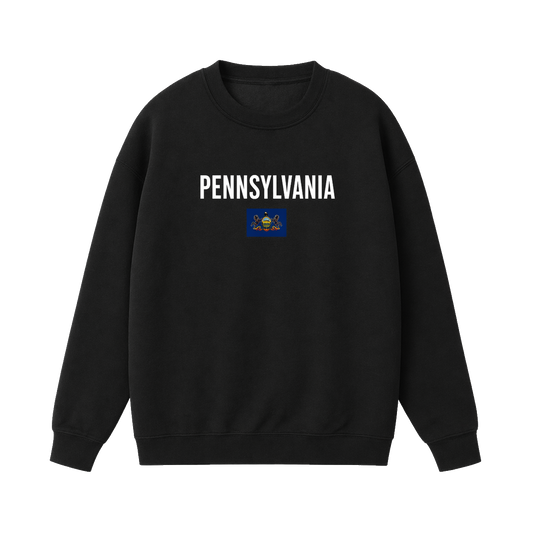 Collection 7 Pennsylvania Essential Heavyweight Crewneck Sweatshirt - Black front