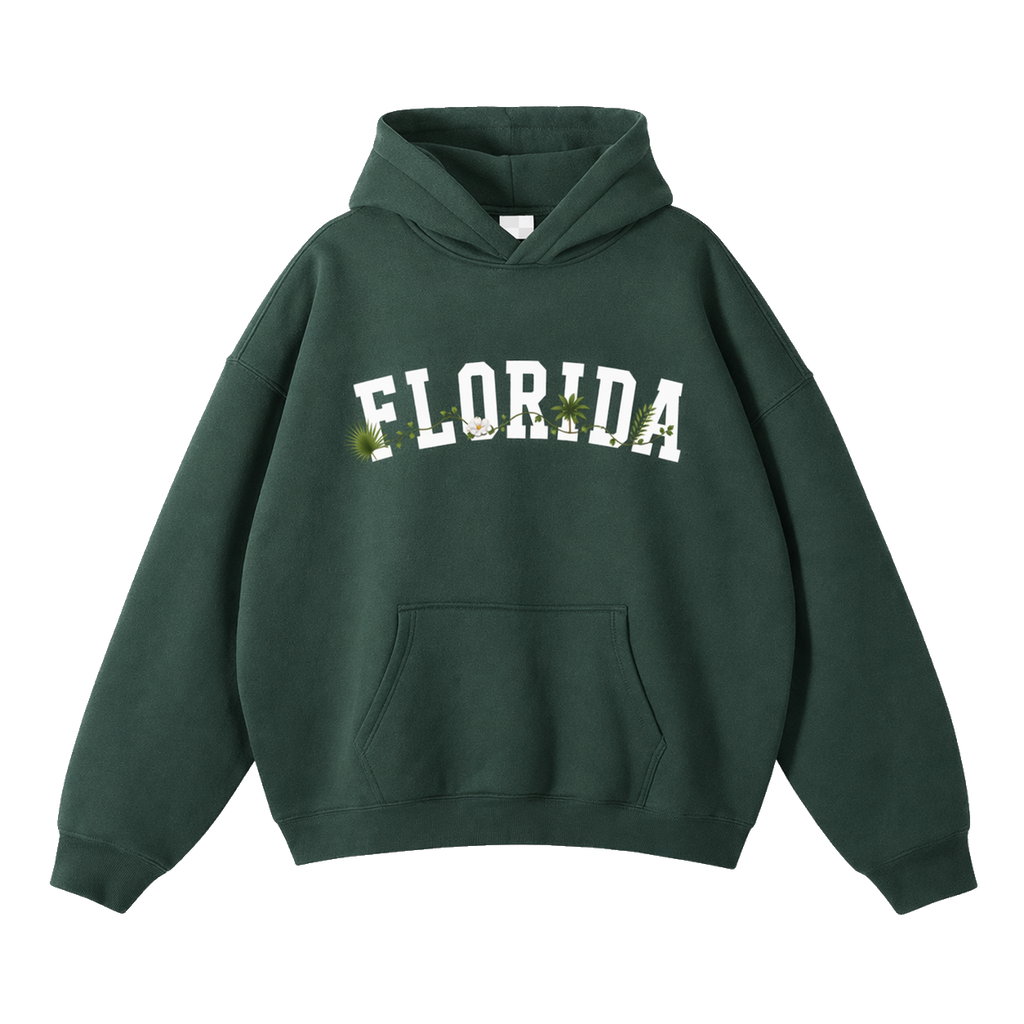 Collection 10 Florida Oversize Fleeced Hoodie - Eden Green front