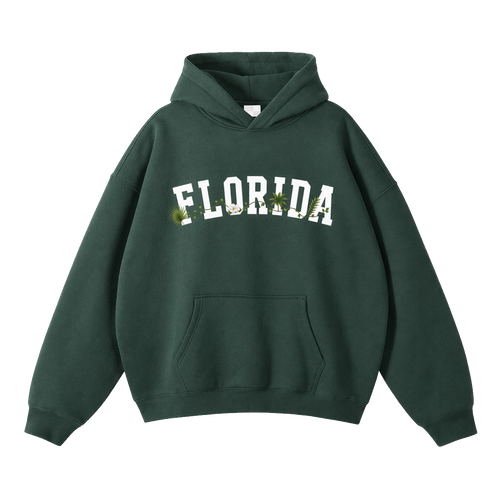 Collection 10 Florida Oversize Fleeced Hoodie - Eden Green front