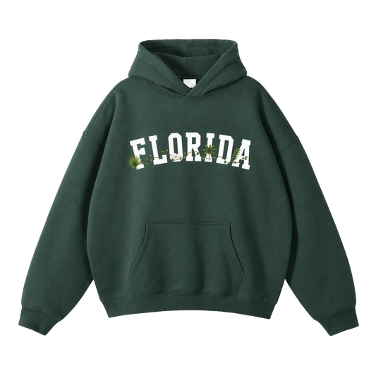 Collection 10 Florida Oversize Fleeced Hoodie - Eden Green front