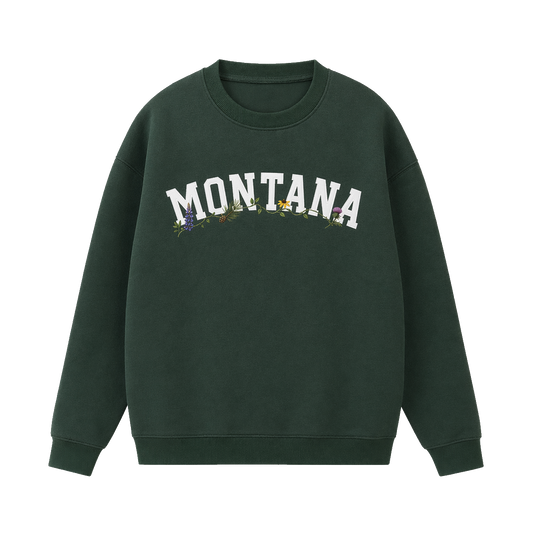 Collection 10 Montana Essential Heavyweight Crewneck Sweatshirt - Dark Green front