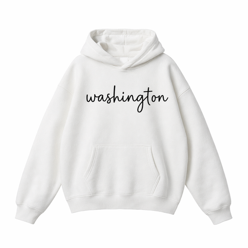 Collection 3 Washington Oversize Fleeced Hoodie - White front