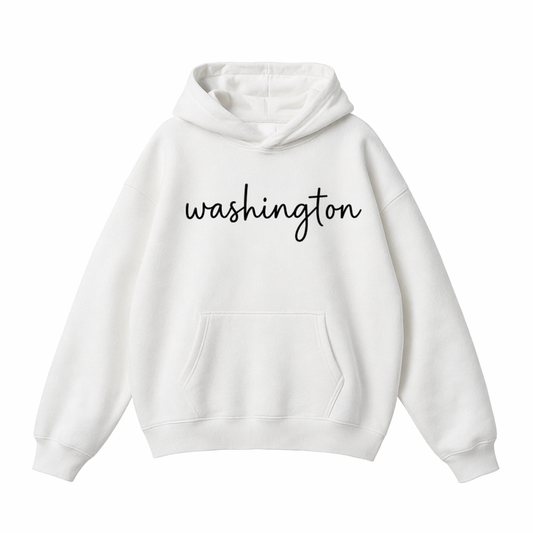 Collection 3 Washington Oversize Fleeced Hoodie - White front