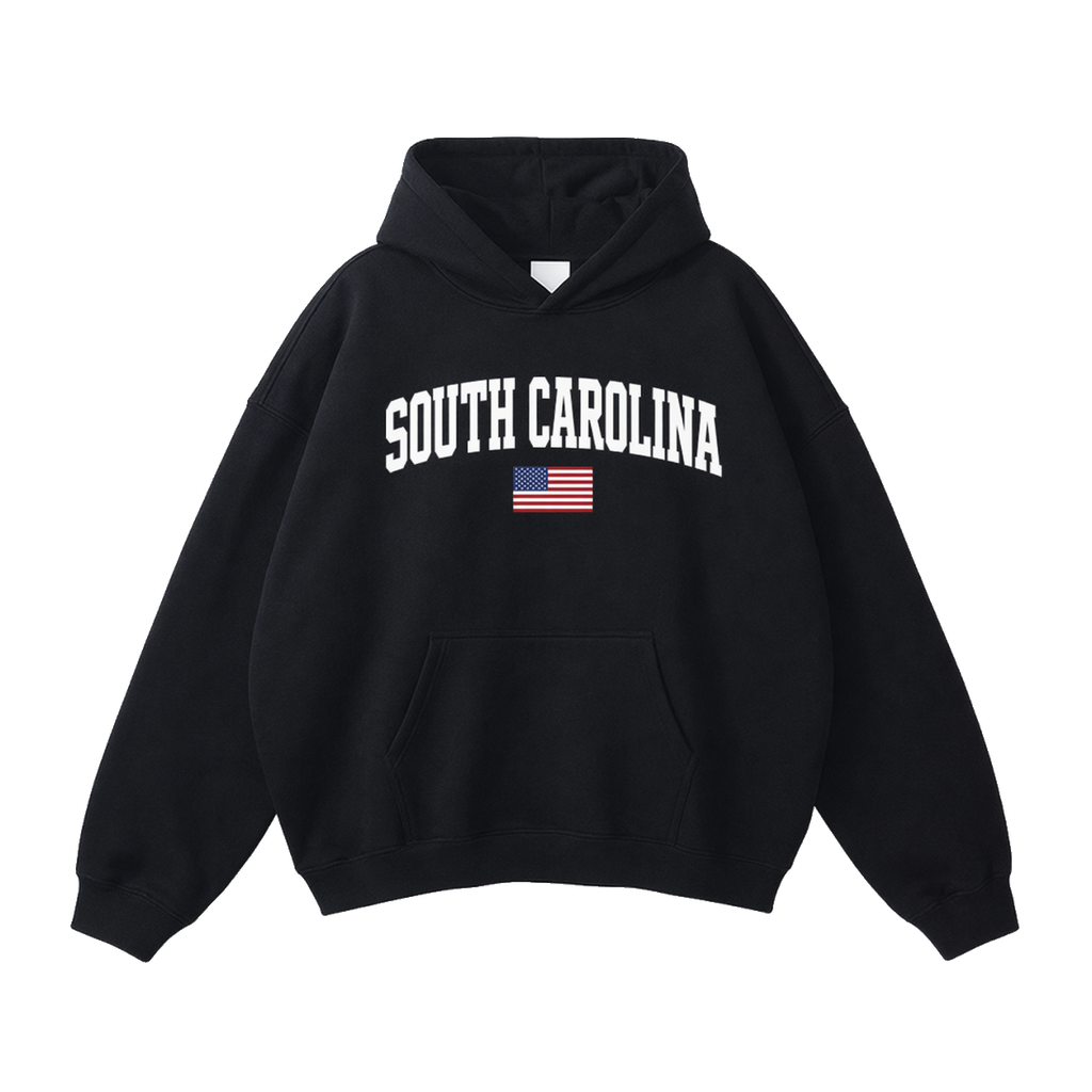 Collection 2 South Carolina Oversize Fleeced Hoodie - Black front