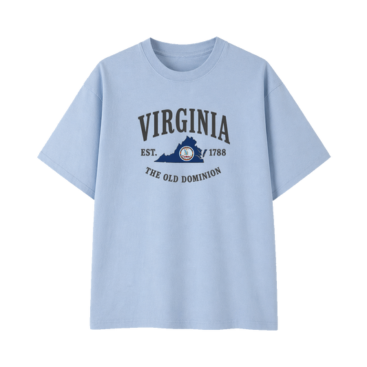Collection 8 Virginia Essential Cotton T-Shirt - Light Blue front